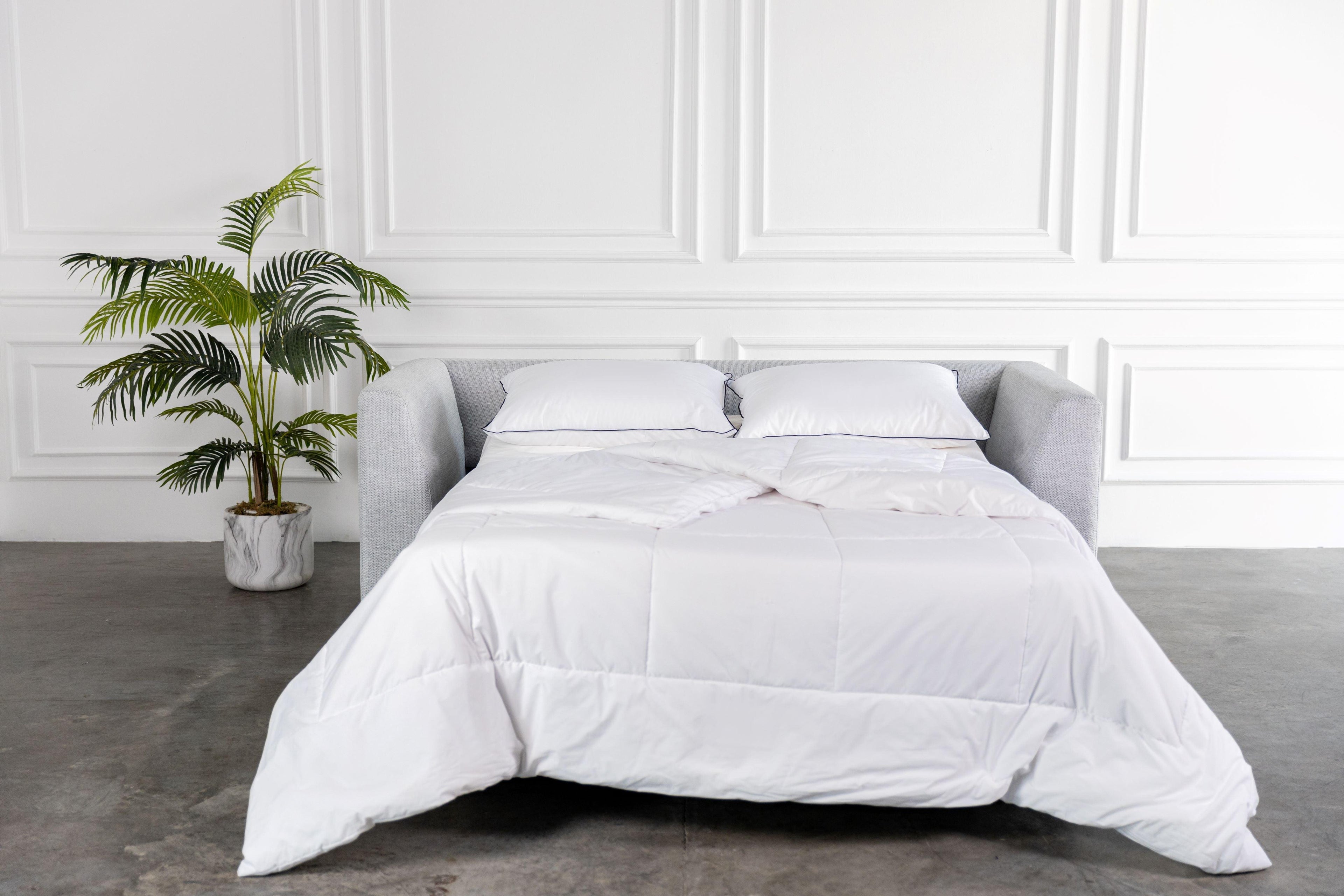 Light Grey 2-seater comeover open sofa bed