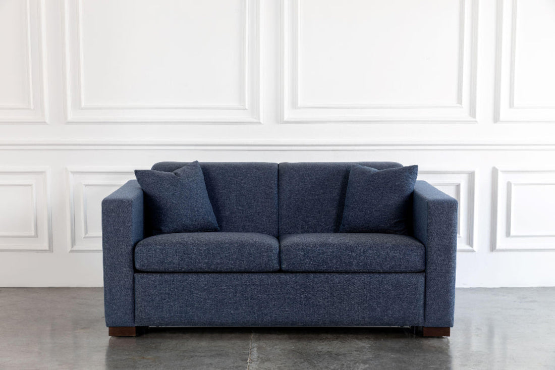 Blue 2-seater comeover sofa bed