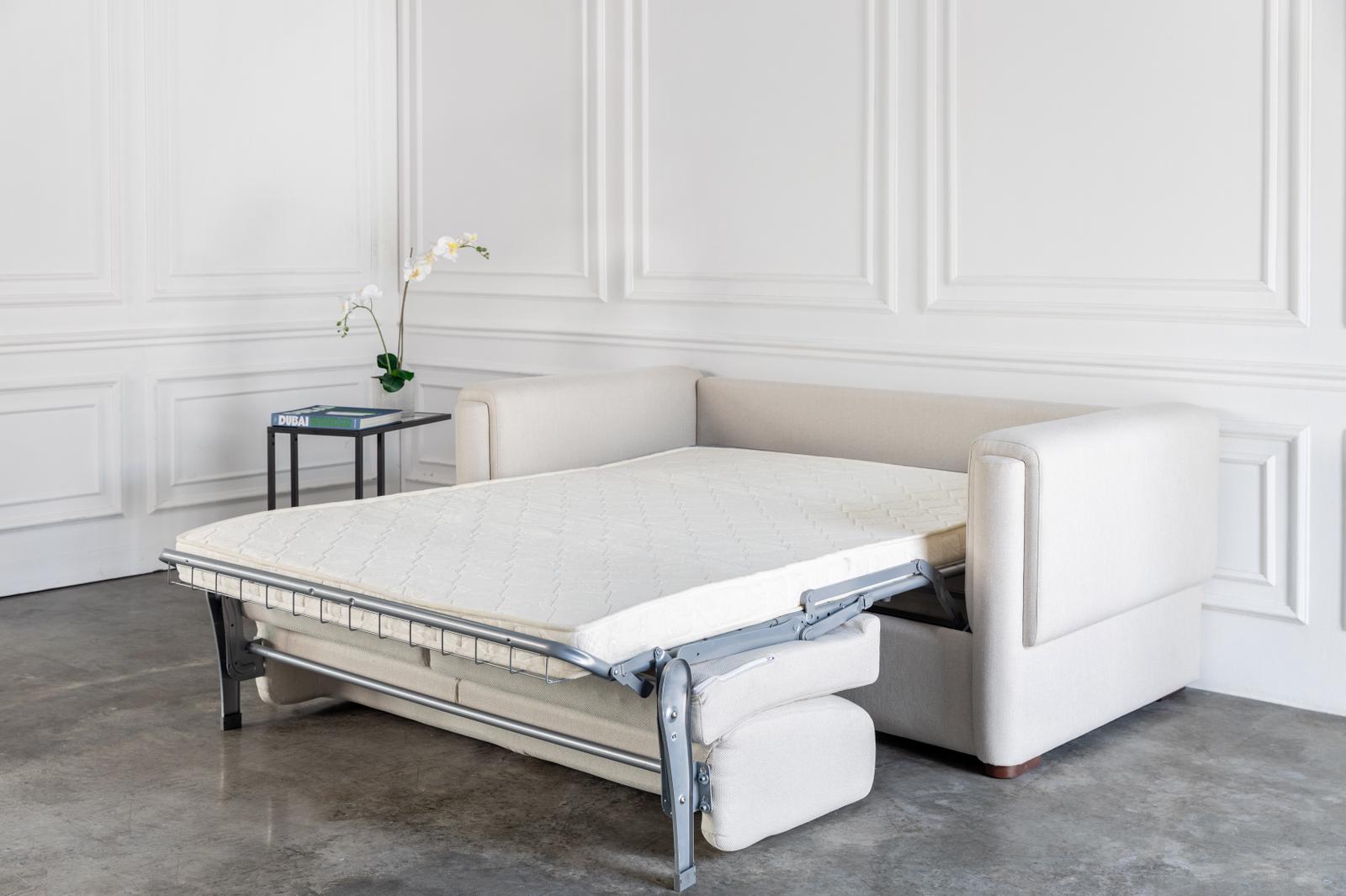 comeover sofa bed with Italian bed mechanism and hospitality grade 12cm thickness mattress