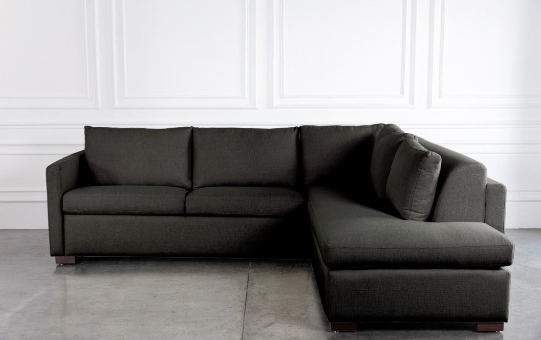 Dark grey 4-seater L-shape comeover sofa bed 