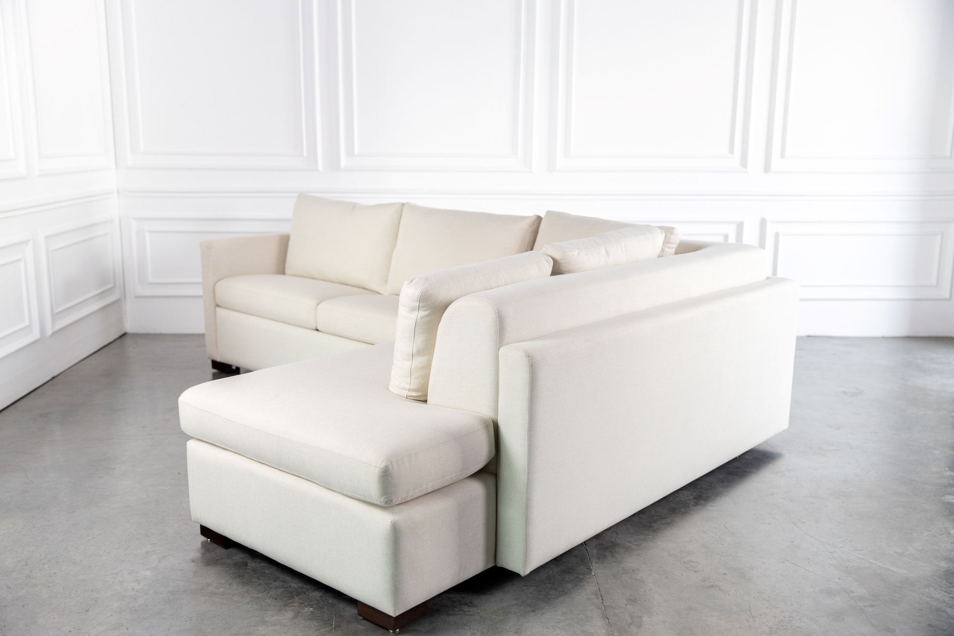 Cream 4-seater L-shape comeover sofa bed open side