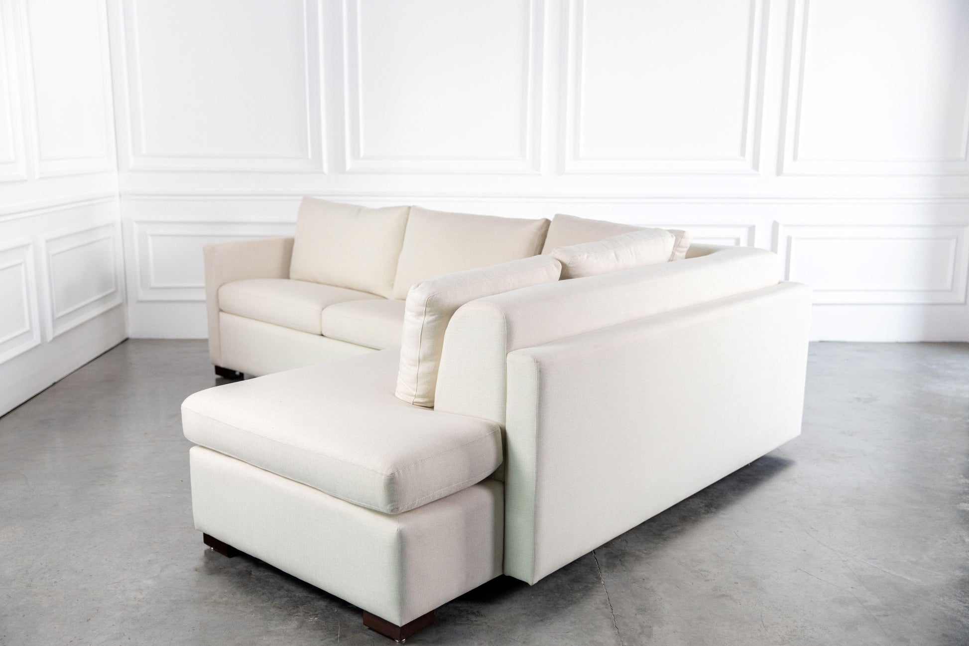 Cream 3-seater L-shape comeover sofa bed  side