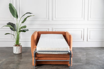 comeover single sofa bed with Italian bed mechanism and hospitality grade 12cm thickness mattress