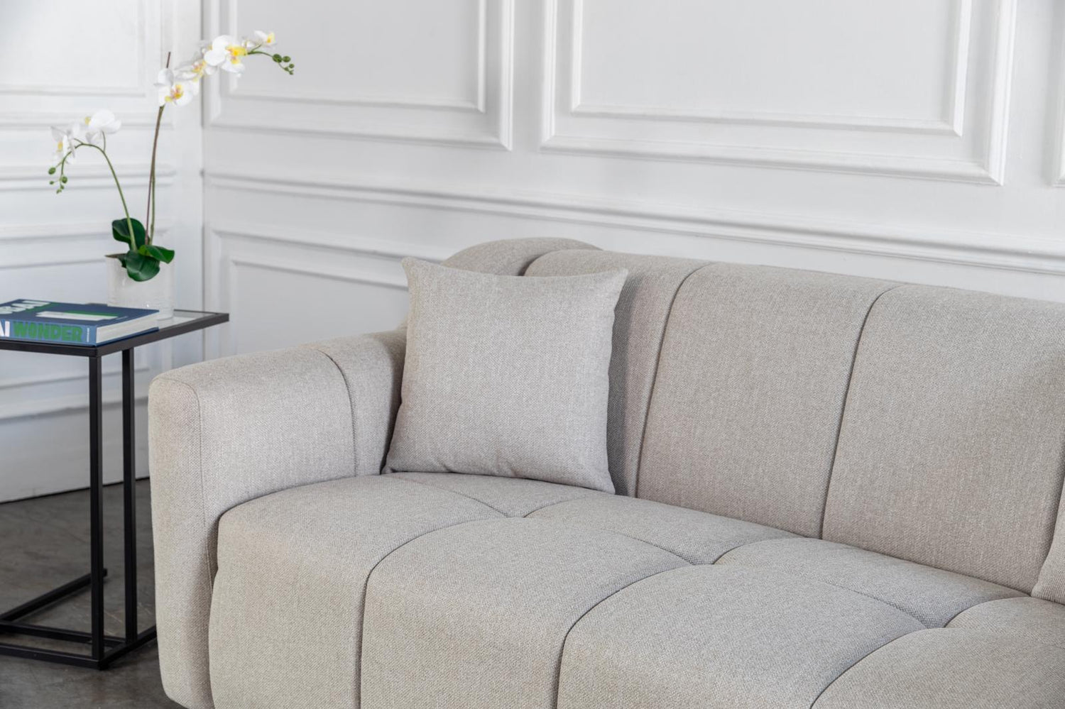 comeover sofa bed closeup showing the high quality finishing