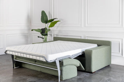 comeover sofa bed with Italian bed mechanism and hospitality grade 12cm thickness mattress.