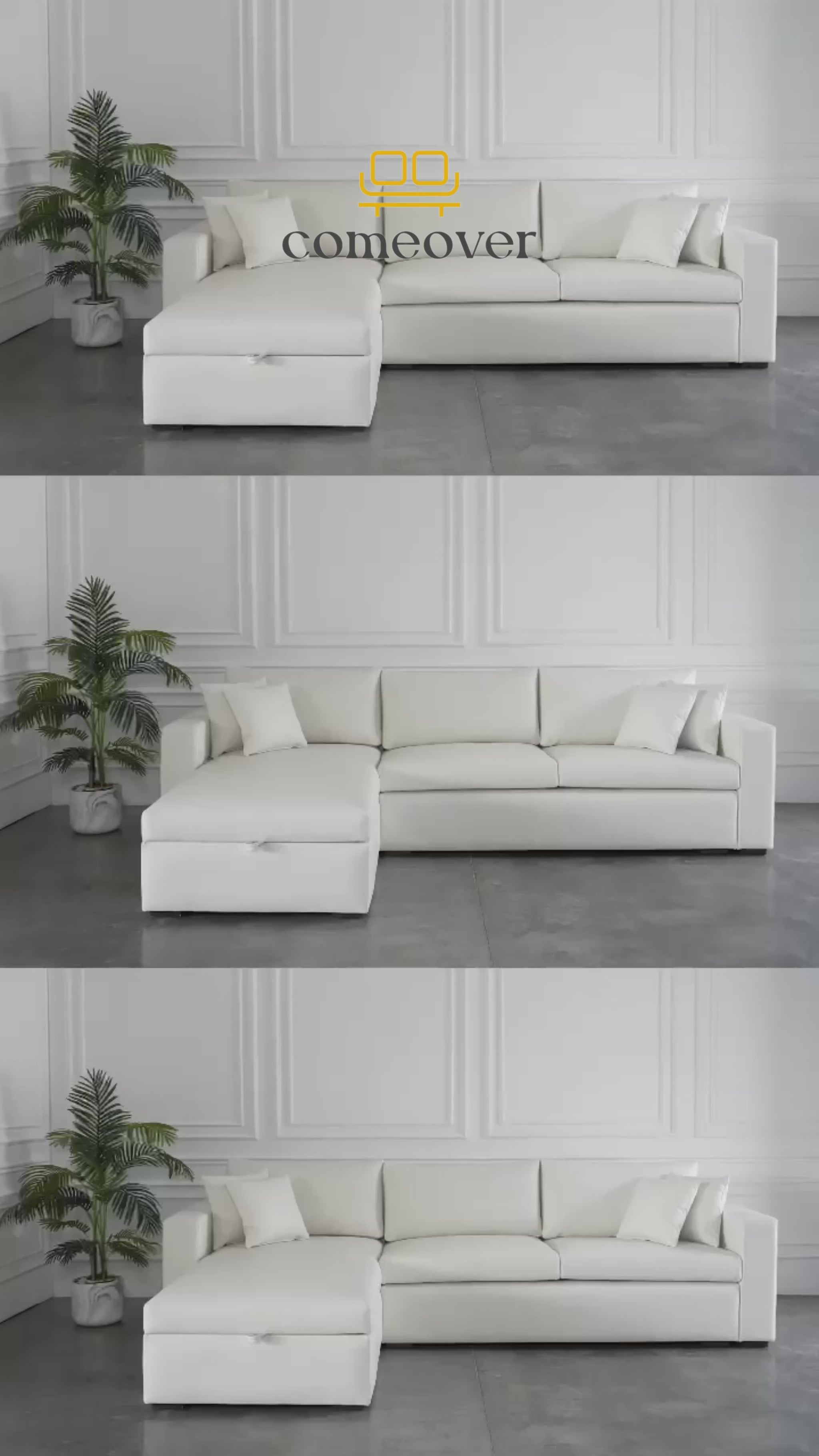 L shape sofa bed with storage video